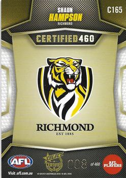 2016 Select AFL Certified - Certified 460 #C165 Shaun Hampson Back